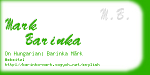 mark barinka business card